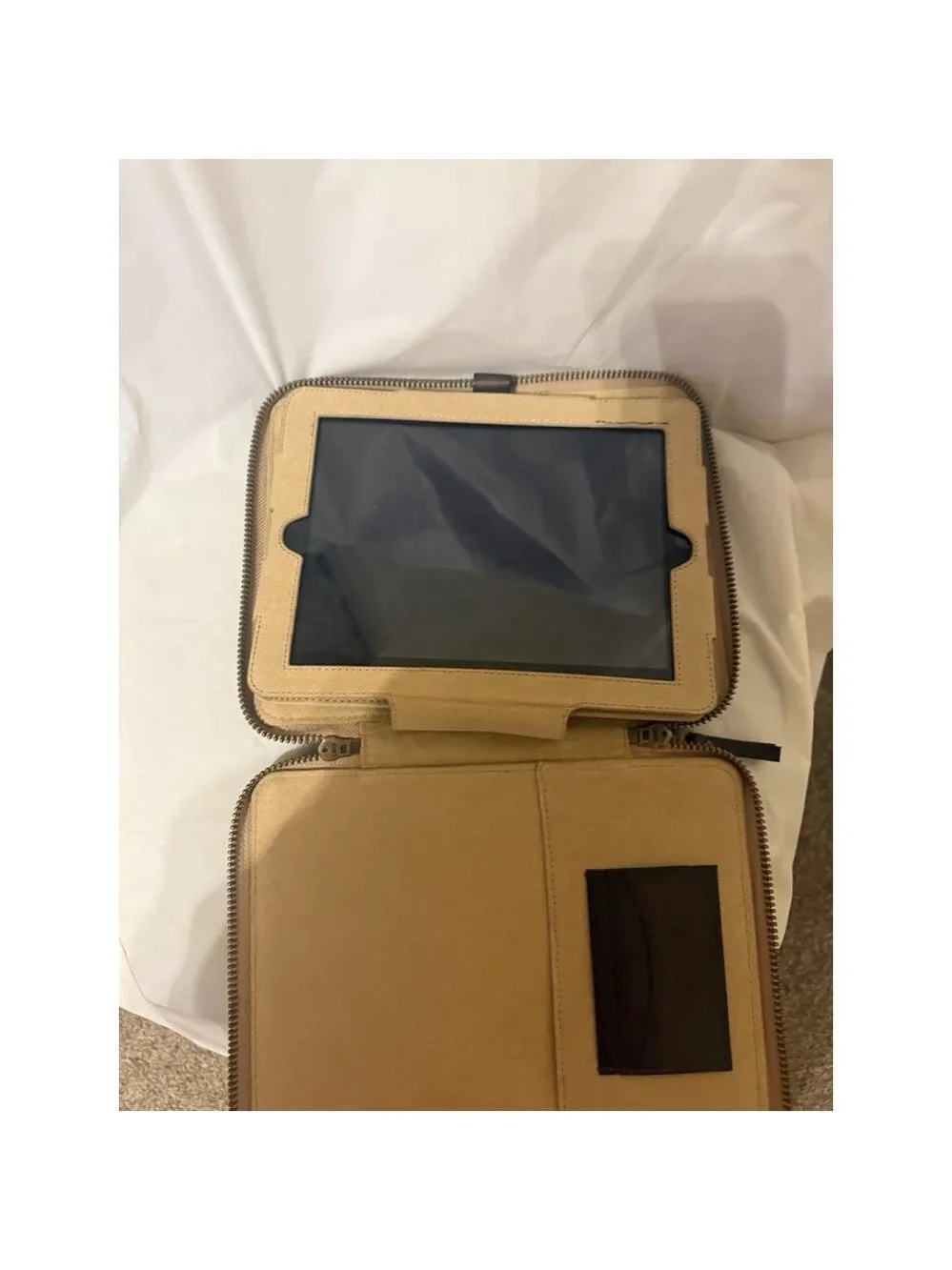 ABERCROMBIE & FITCH TABLET CASE IPAD ZIP CASE leather and canvas